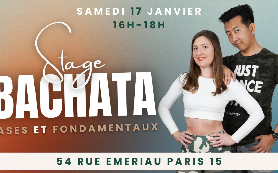 Stage de bachata à Paris sur les bases et fondamentaux : travail de la connexion et du guidage en couple avec Aurélie et Stayfan
