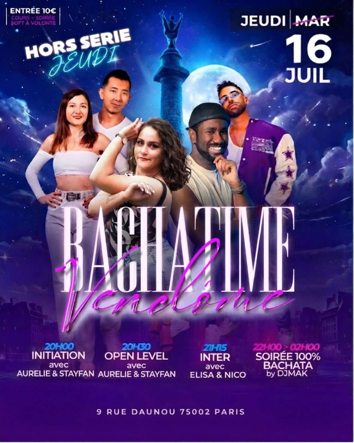 soirée bachatime paris 2 bachata 16 juillet 2026 aurelie stayfan