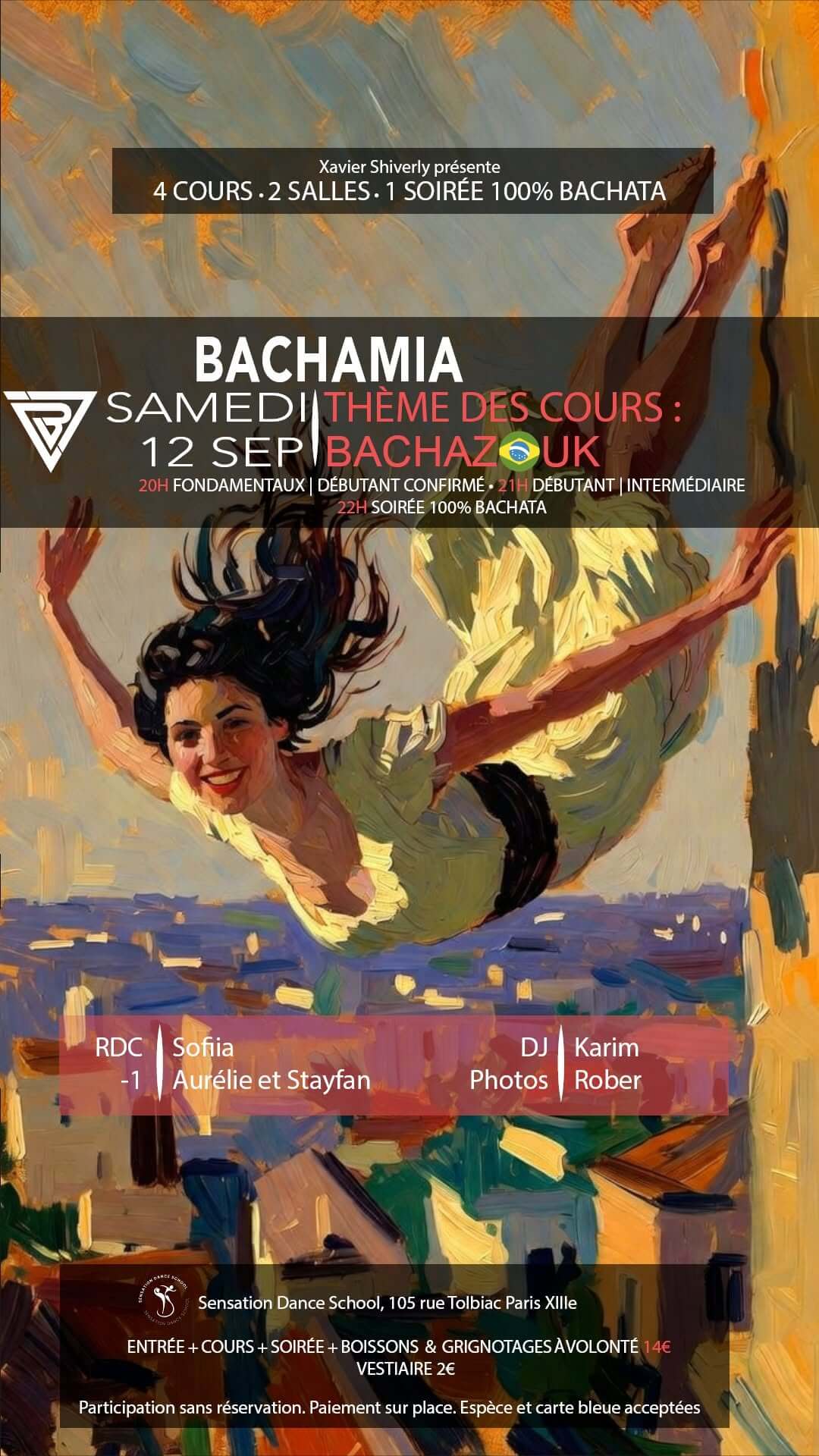 soirée bachamia paris 13 bachata 12 septembre 2026 aurelie stayfan