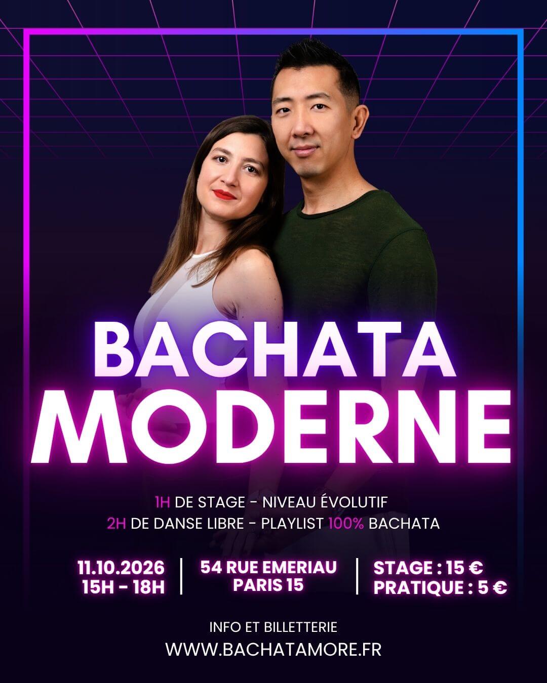 stage et pratique encadrée paris 15 bachata moderne guidage connexion aurélie stayfan octobre 2026